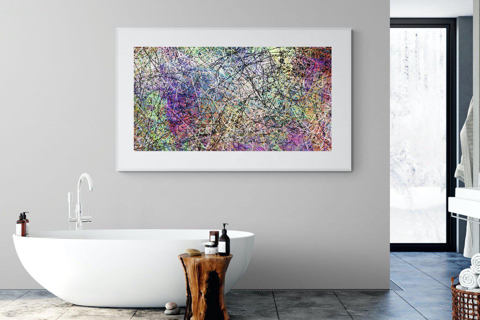 Pollock-Wall_Art-180 x 110cm-Framed Print-White-Pixalot