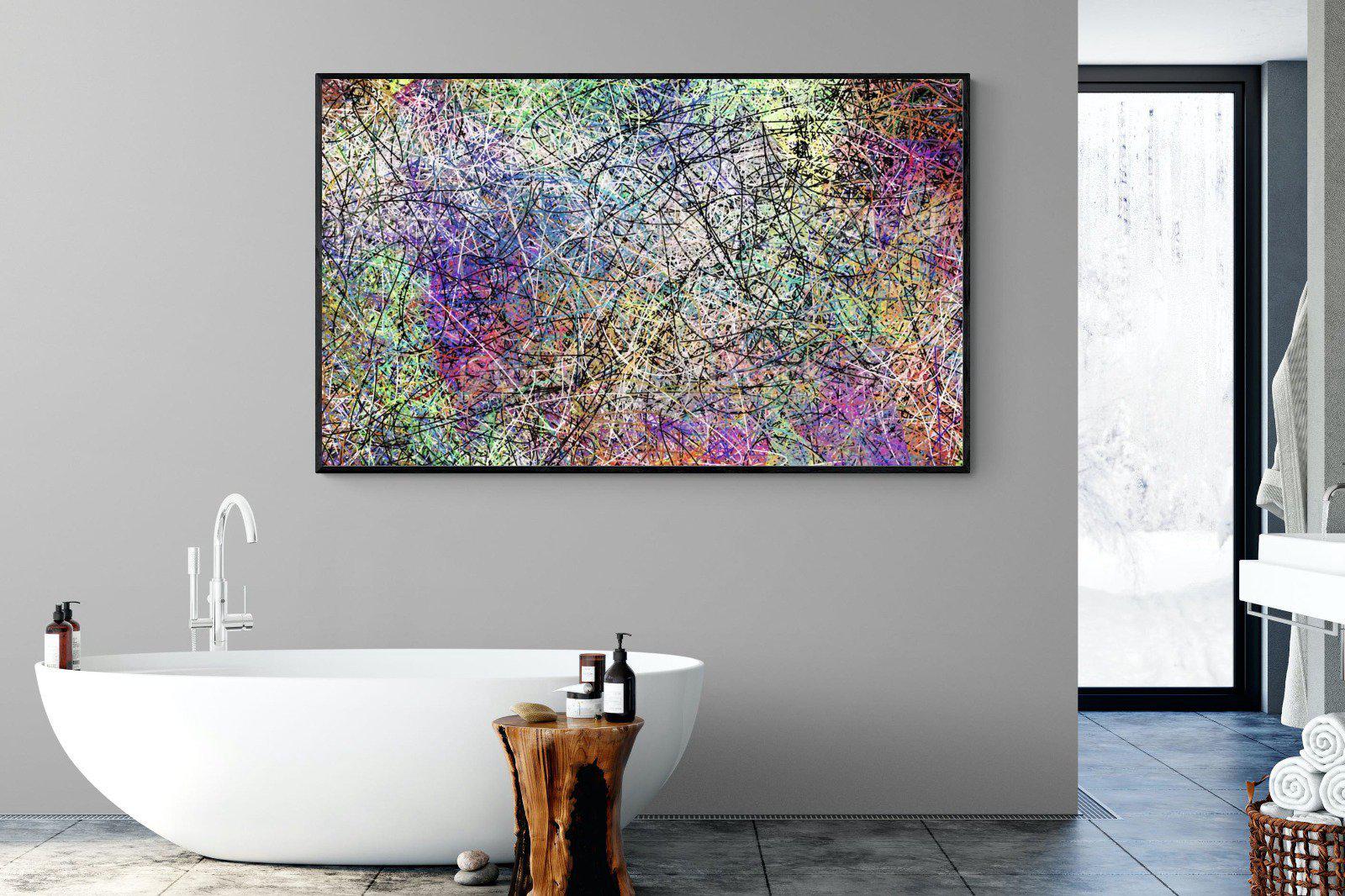 Pollock-Wall_Art-180 x 110cm-Mounted Canvas-Black-Pixalot