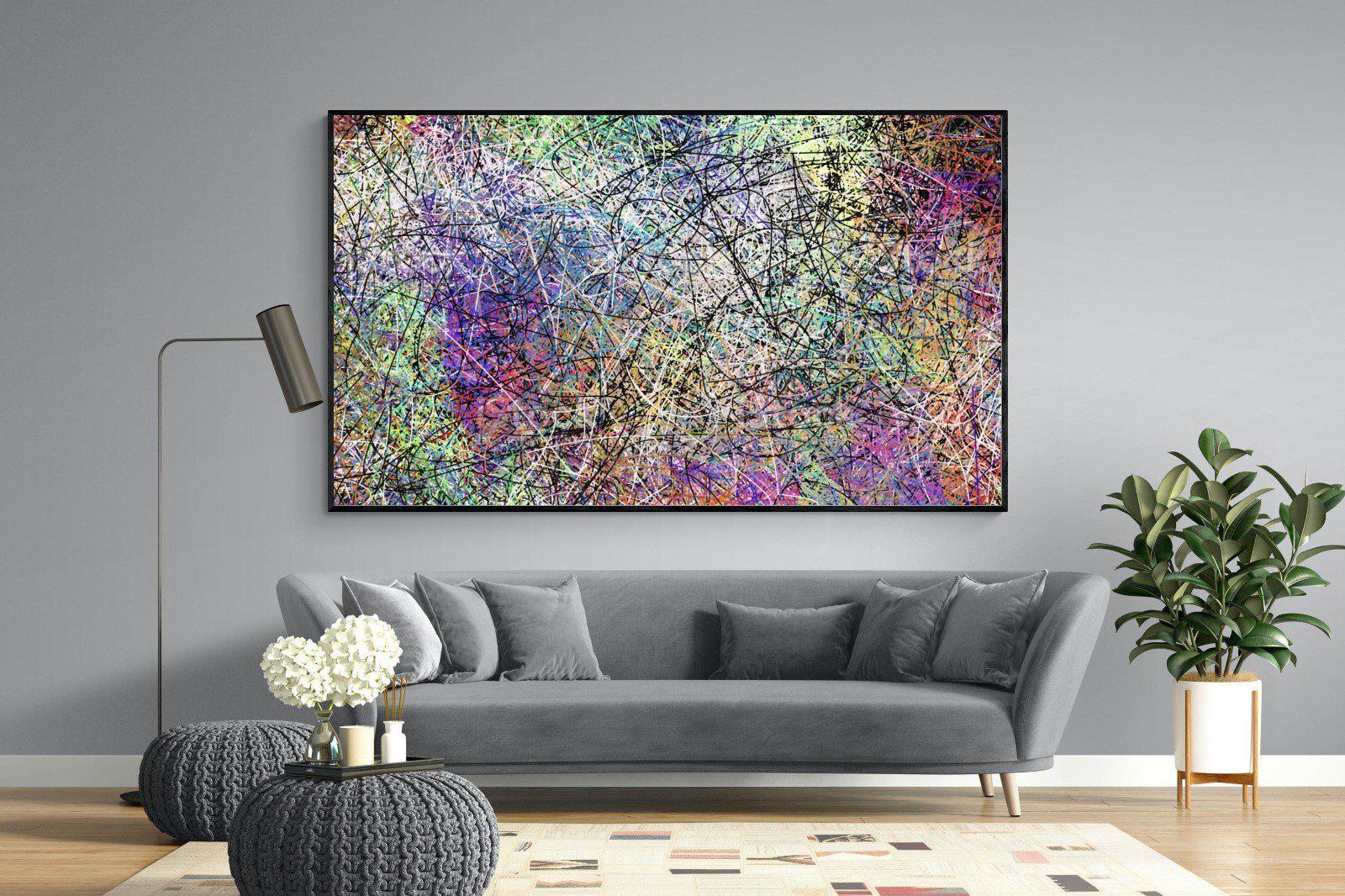 Pollock-Wall_Art-220 x 130cm-Mounted Canvas-Black-Pixalot