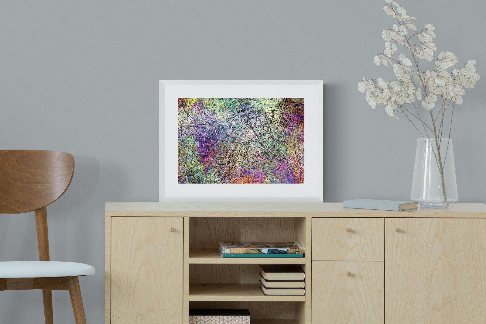 Pollock-Wall_Art-60 x 45cm-Framed Print-White-Pixalot