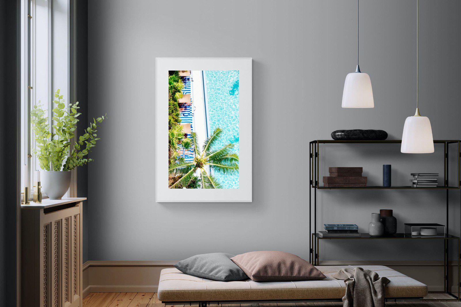 Poolside-Wall_Art-100 x 150cm-Framed Print-White-Pixalot