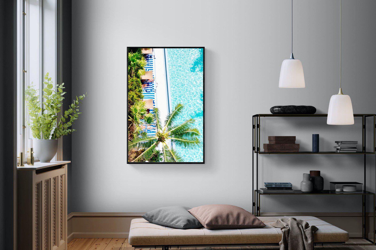 Poolside-Wall_Art-100 x 150cm-Mounted Canvas-Black-Pixalot