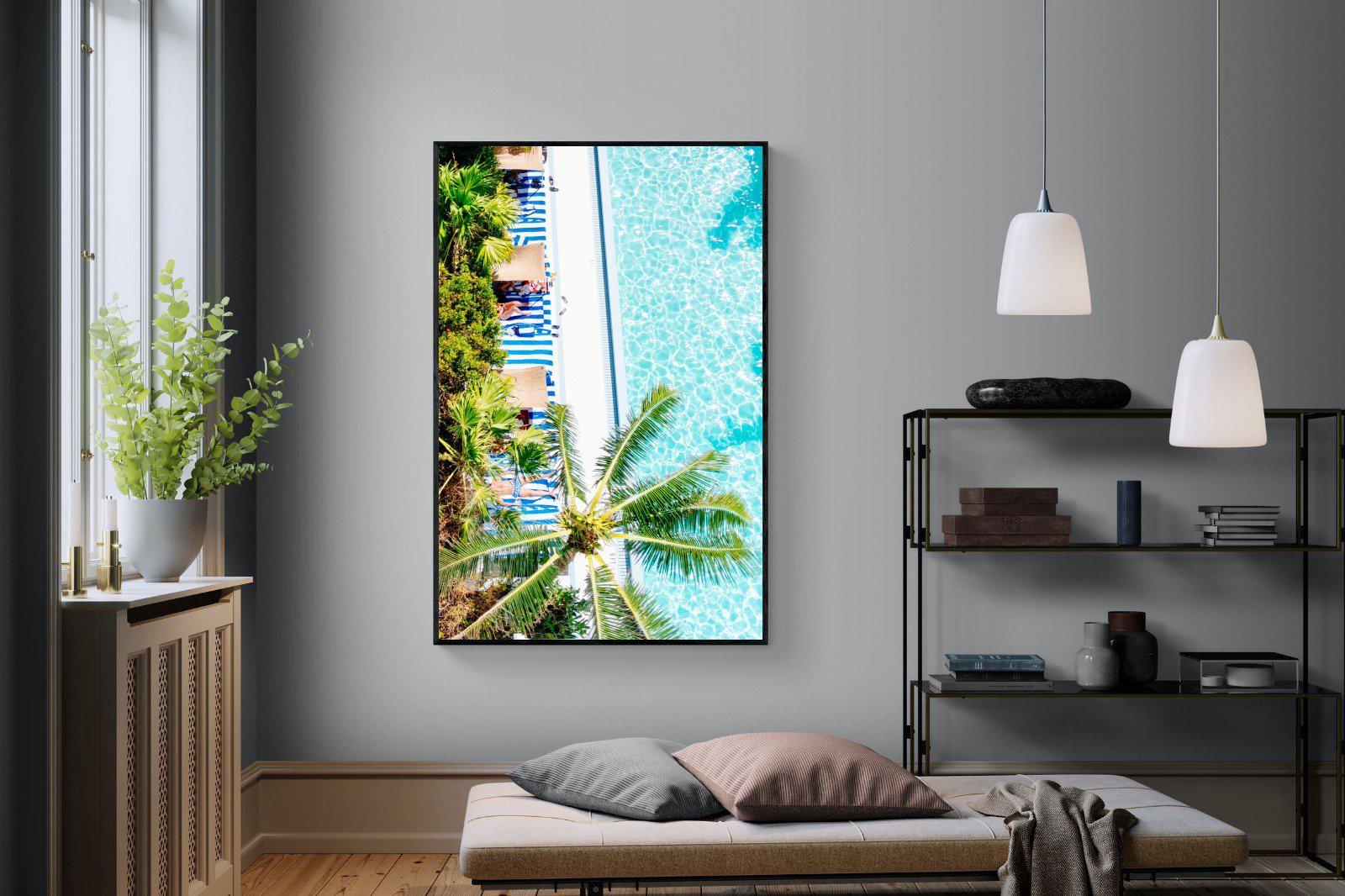 Poolside-Wall_Art-120 x 180cm-Mounted Canvas-Black-Pixalot