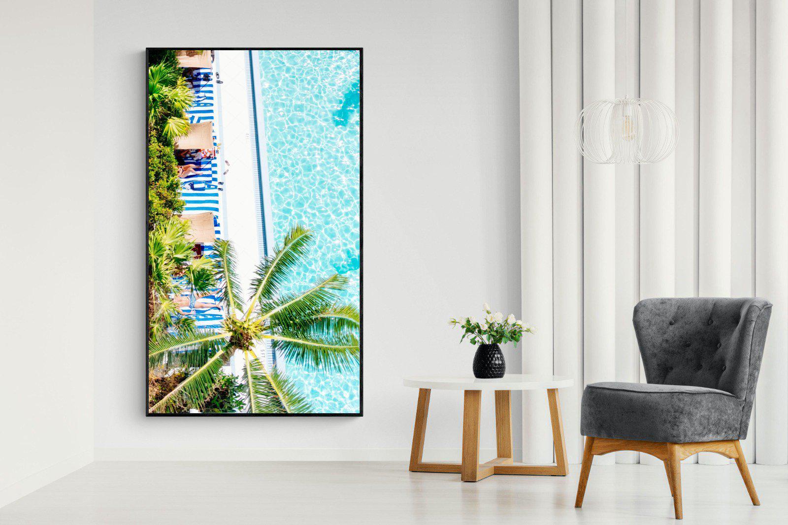 Poolside-Wall_Art-130 x 220cm-Mounted Canvas-Black-Pixalot