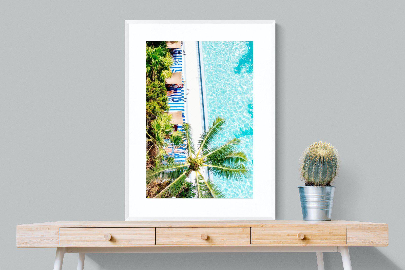 Poolside-Wall_Art-75 x 100cm-Framed Print-White-Pixalot