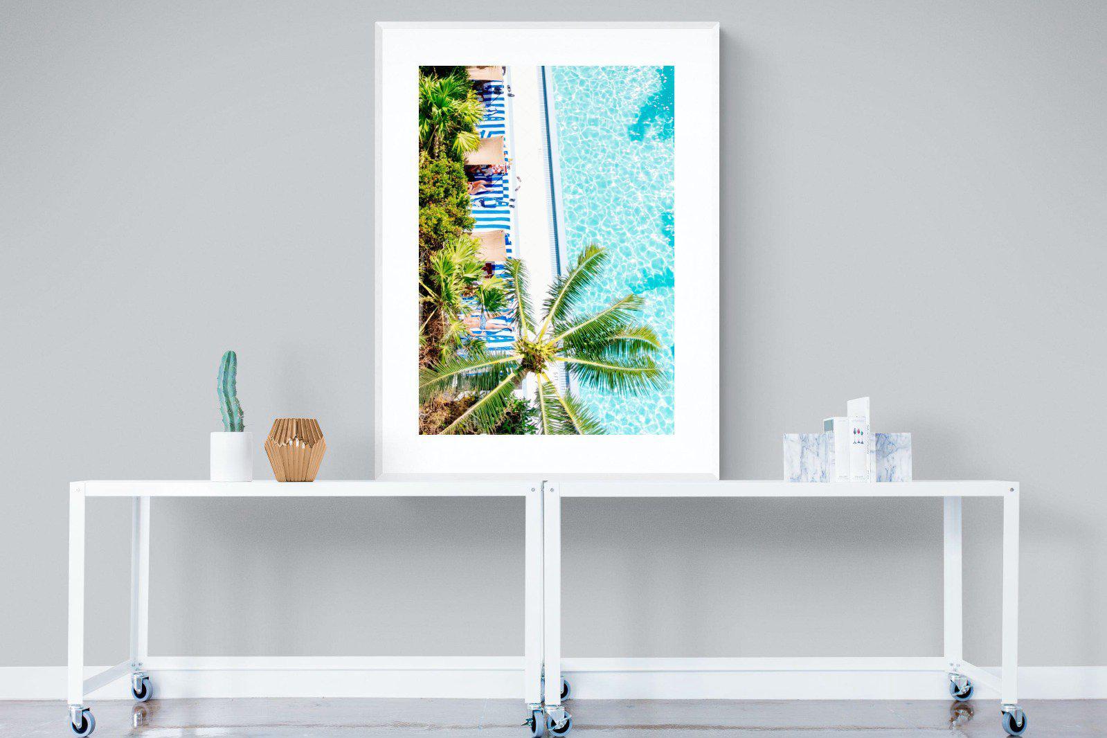 Poolside-Wall_Art-90 x 120cm-Framed Print-White-Pixalot