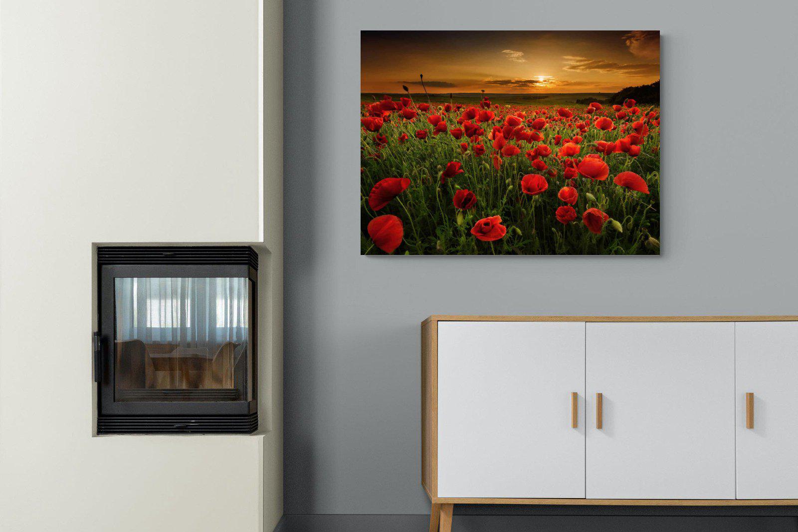 Poppy Fields-Wall_Art-100 x 75cm-Mounted Canvas-No Frame-Pixalot