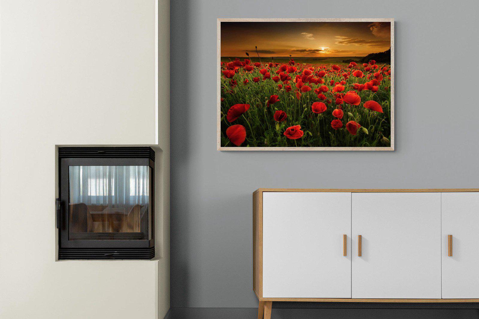 Poppy Fields-Wall_Art-100 x 75cm-Mounted Canvas-Wood-Pixalot