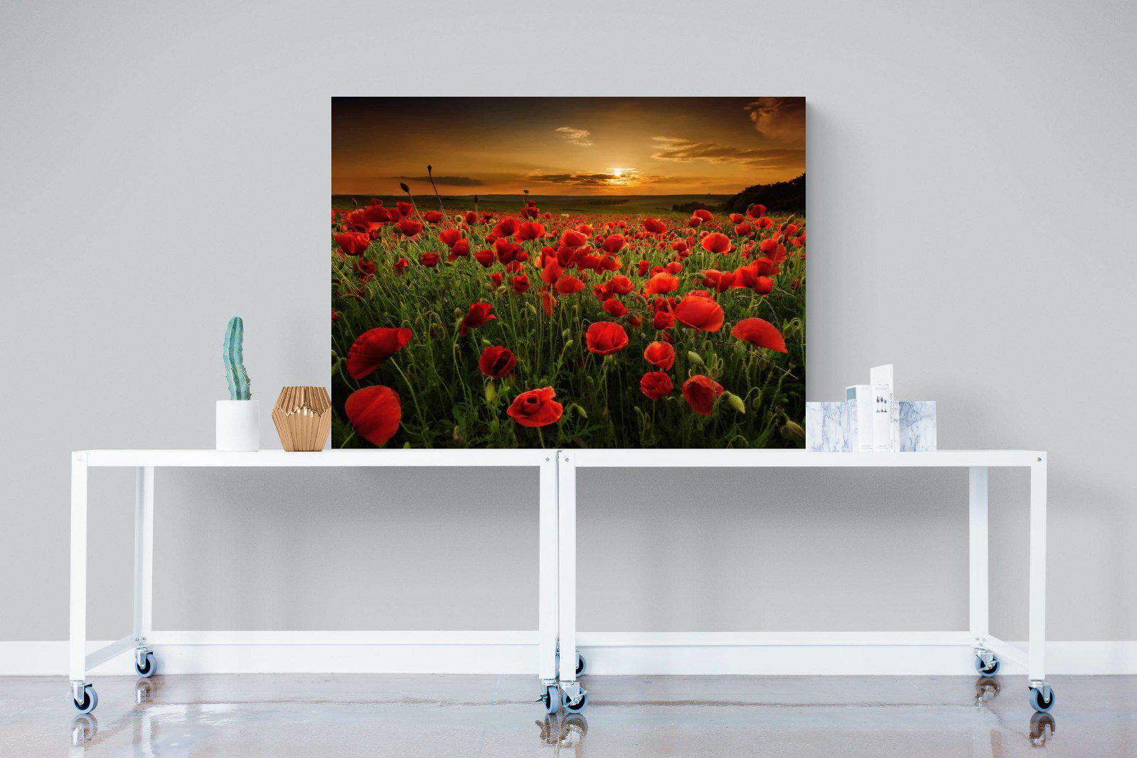 Poppy Fields-Wall_Art-120 x 90cm-Mounted Canvas-No Frame-Pixalot