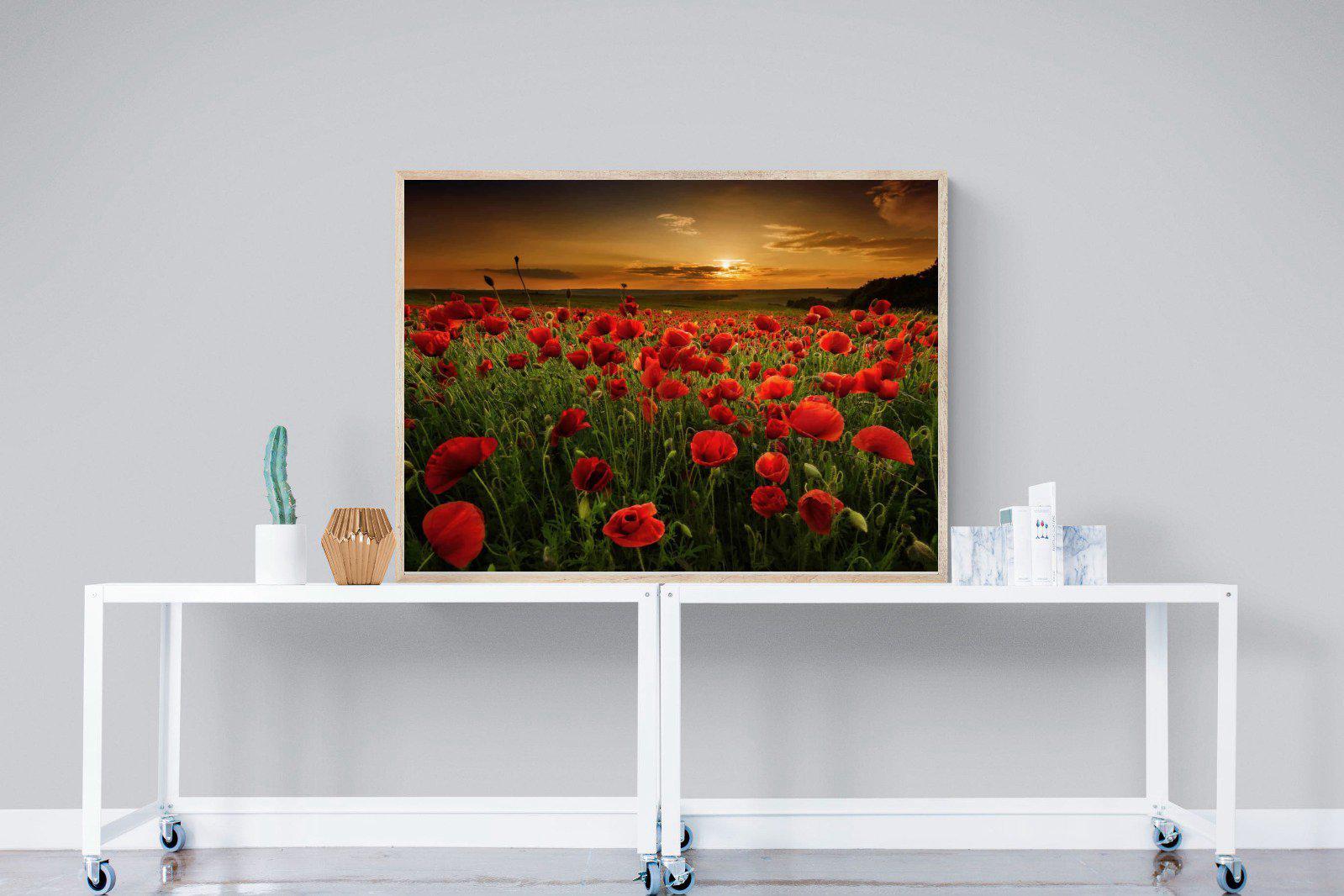 Poppy Fields-Wall_Art-120 x 90cm-Mounted Canvas-Wood-Pixalot