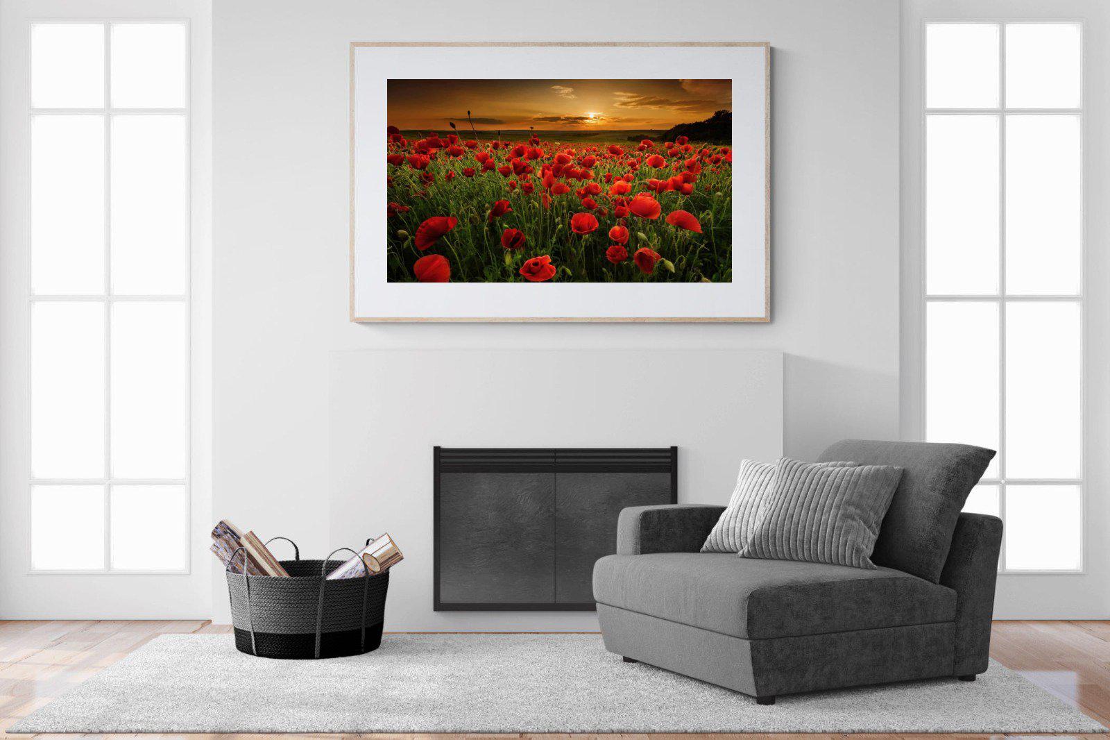 Poppy Fields-Wall_Art-150 x 100cm-Framed Print-Wood-Pixalot