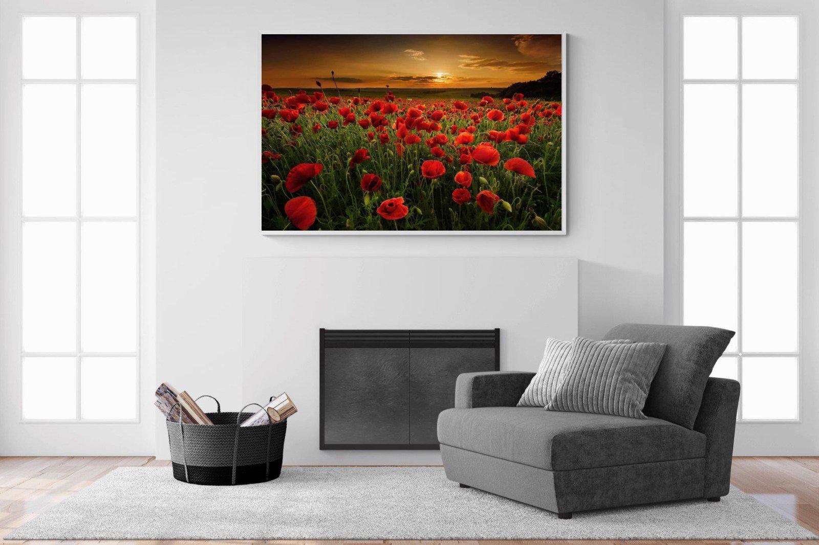 Poppy Fields-Wall_Art-150 x 100cm-Mounted Canvas-White-Pixalot