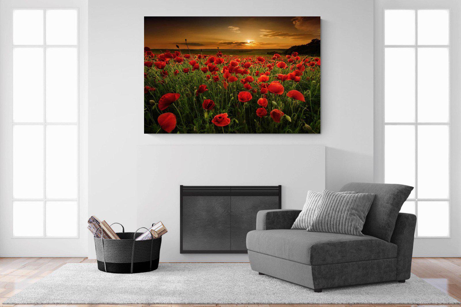 Poppy Fields-Wall_Art-150 x 100cm-Mounted Canvas-No Frame-Pixalot