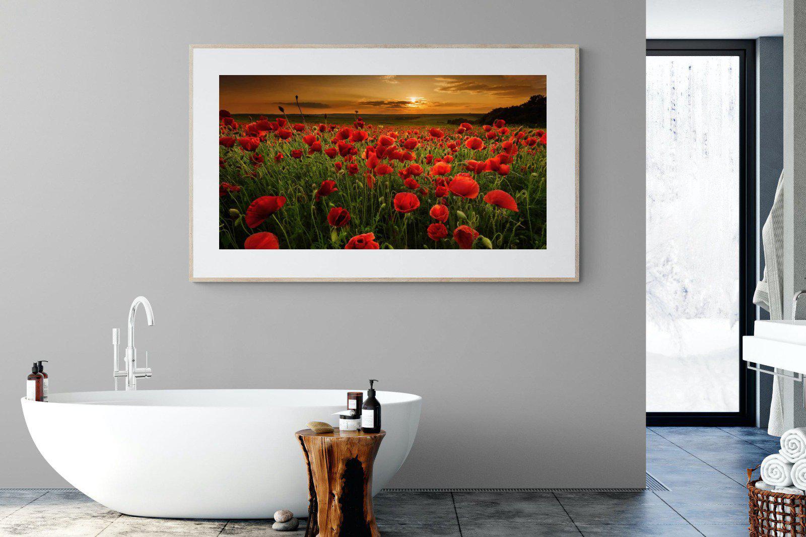Poppy Fields-Wall_Art-180 x 110cm-Framed Print-Wood-Pixalot