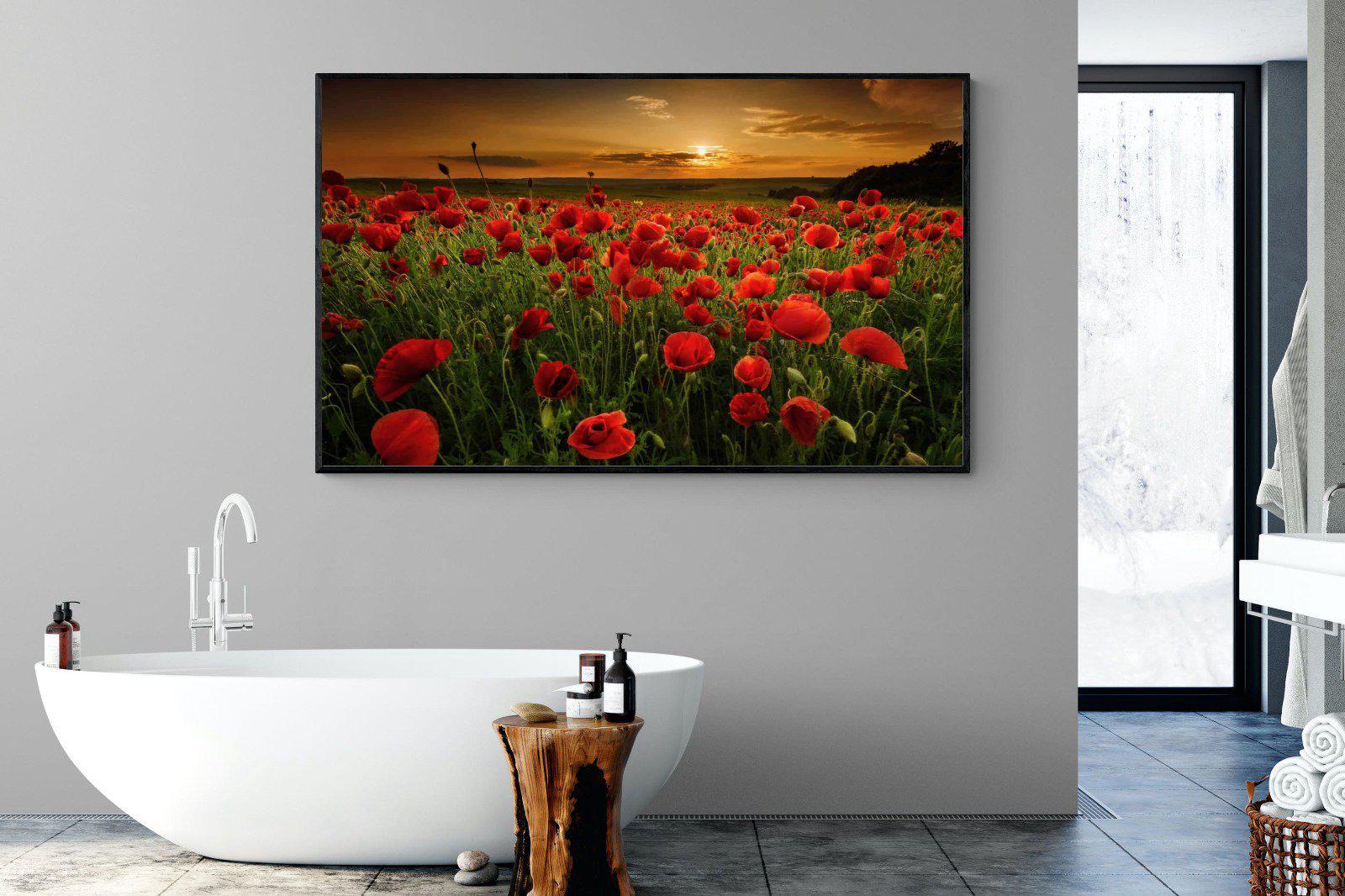 Poppy Fields-Wall_Art-180 x 110cm-Mounted Canvas-Black-Pixalot