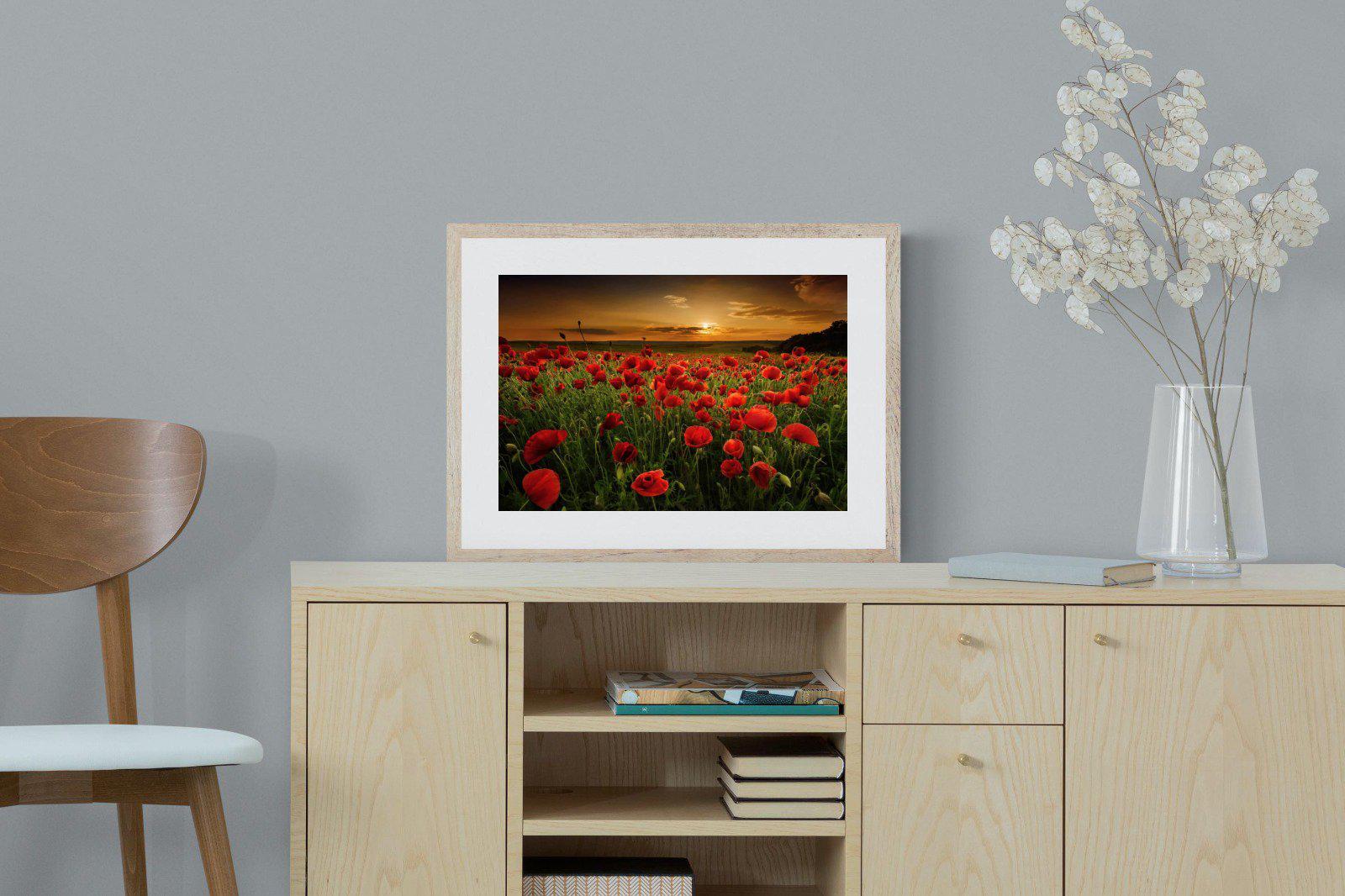 Poppy Fields-Wall_Art-60 x 45cm-Framed Print-Wood-Pixalot