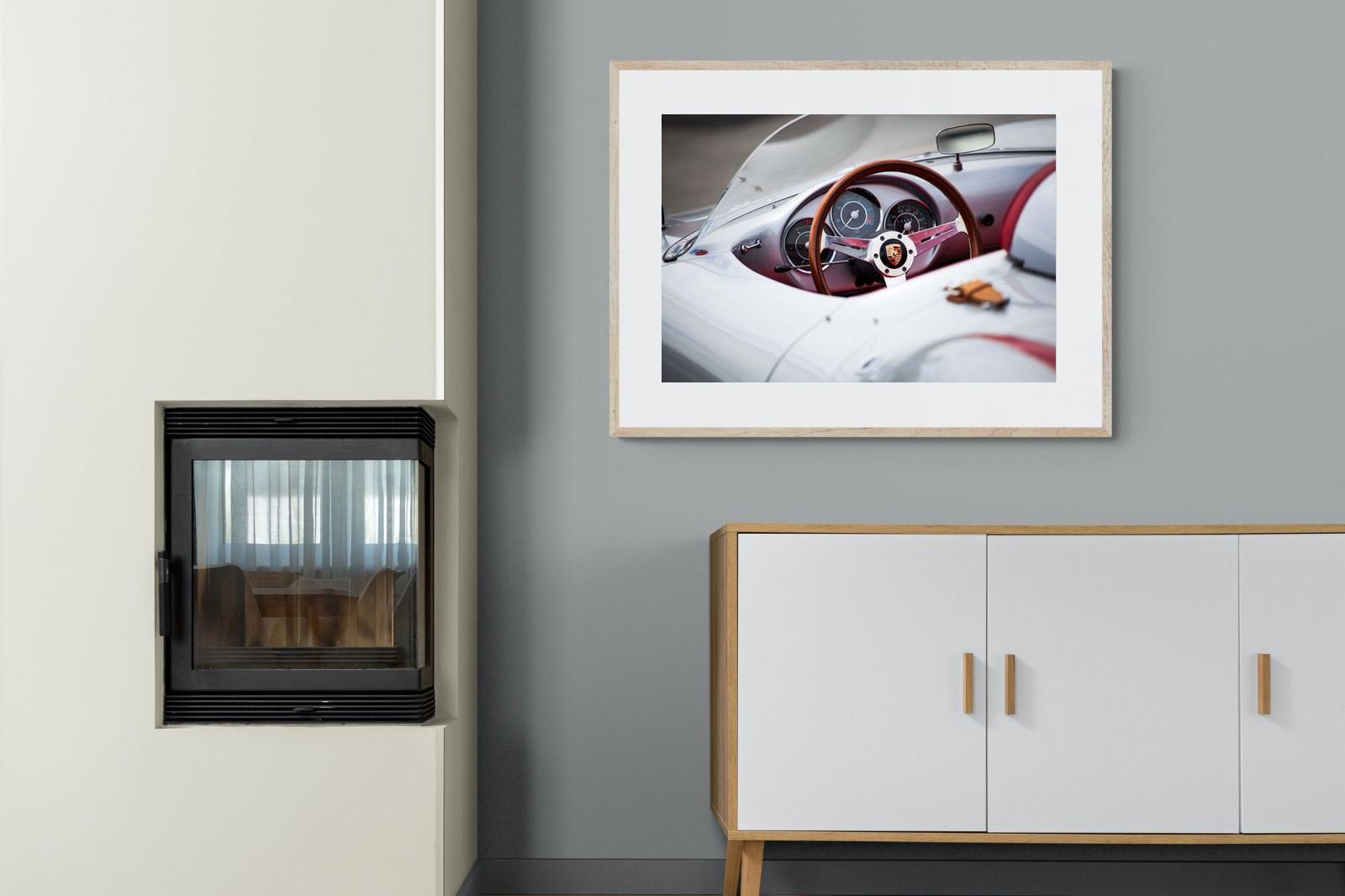 Porsche 550 Spyder-Wall_Art-100 x 75cm-Framed Print-Wood-Pixalot