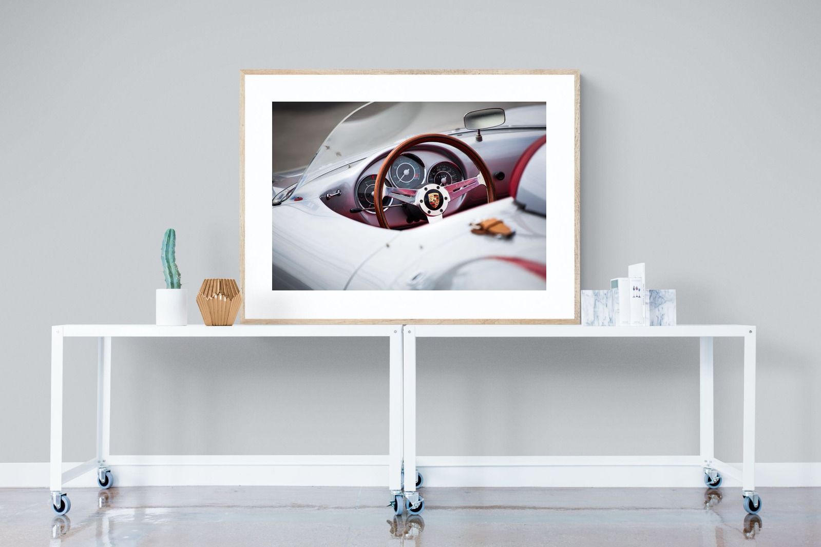 Porsche 550 Spyder-Wall_Art-120 x 90cm-Framed Print-Wood-Pixalot