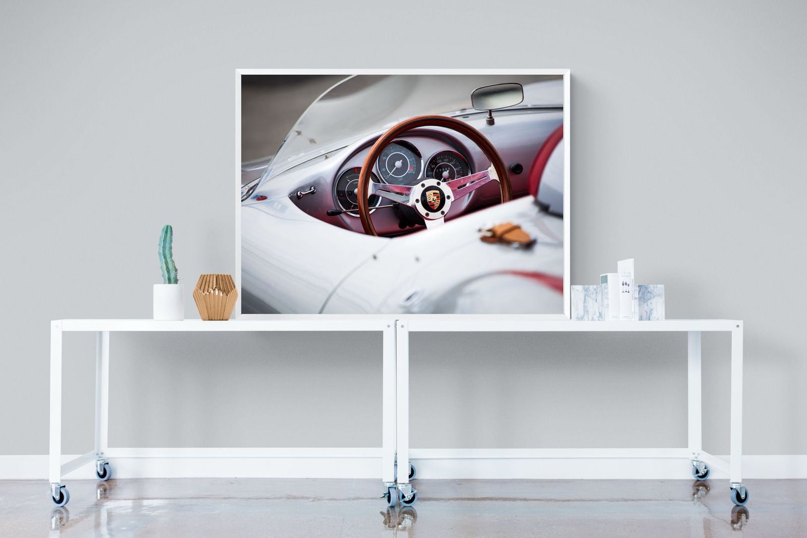 Porsche 550 Spyder-Wall_Art-120 x 90cm-Mounted Canvas-White-Pixalot