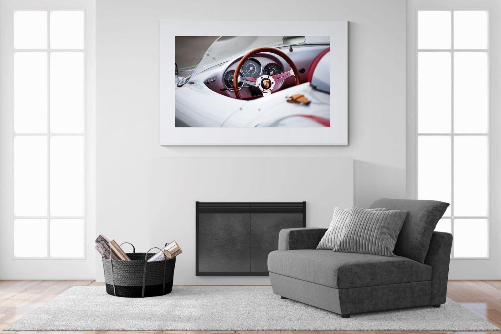 Porsche 550 Spyder-Wall_Art-150 x 100cm-Framed Print-White-Pixalot