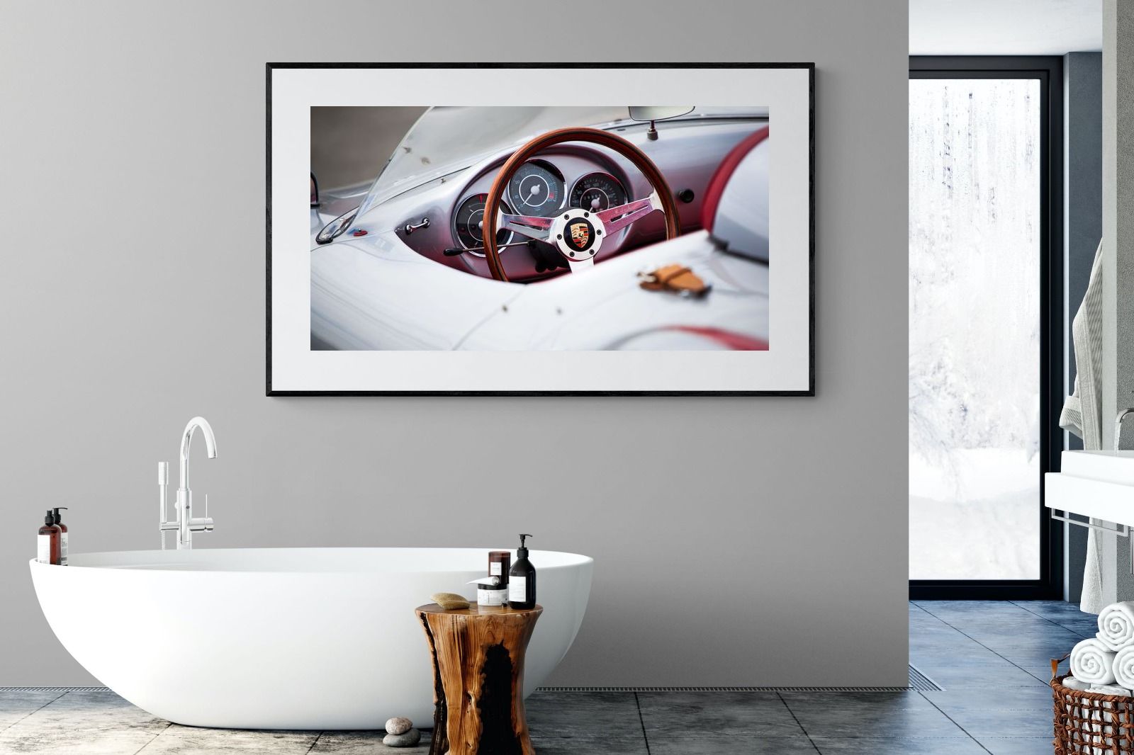 Porsche 550 Spyder-Wall_Art-180 x 110cm-Framed Print-Black-Pixalot