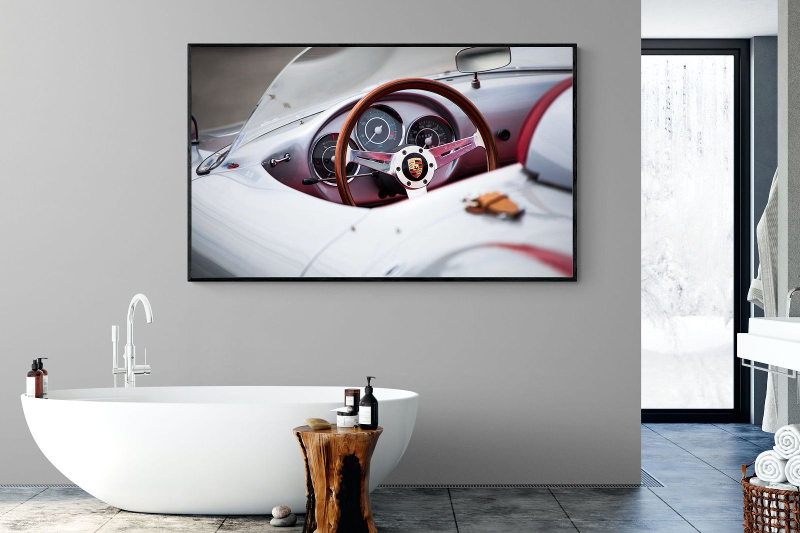 Porsche 550 Spyder-Wall_Art-180 x 110cm-Mounted Canvas-Black-Pixalot