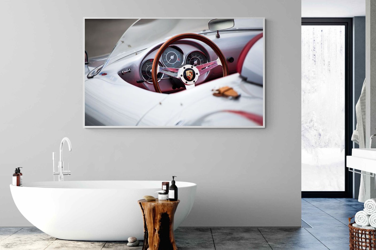 Porsche 550 Spyder-Wall_Art-180 x 110cm-Mounted Canvas-White-Pixalot