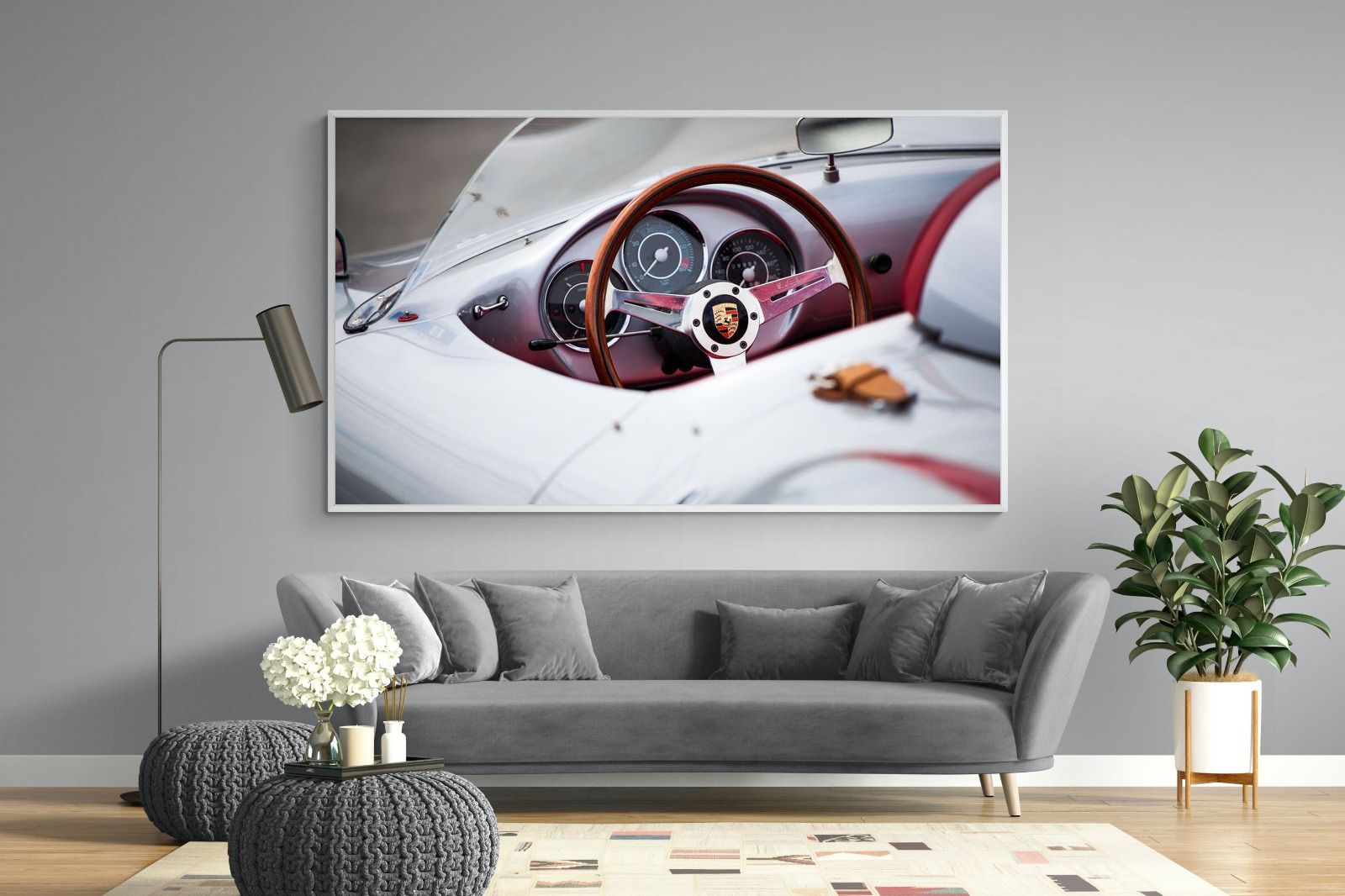 Porsche 550 Spyder-Wall_Art-220 x 130cm-Mounted Canvas-White-Pixalot