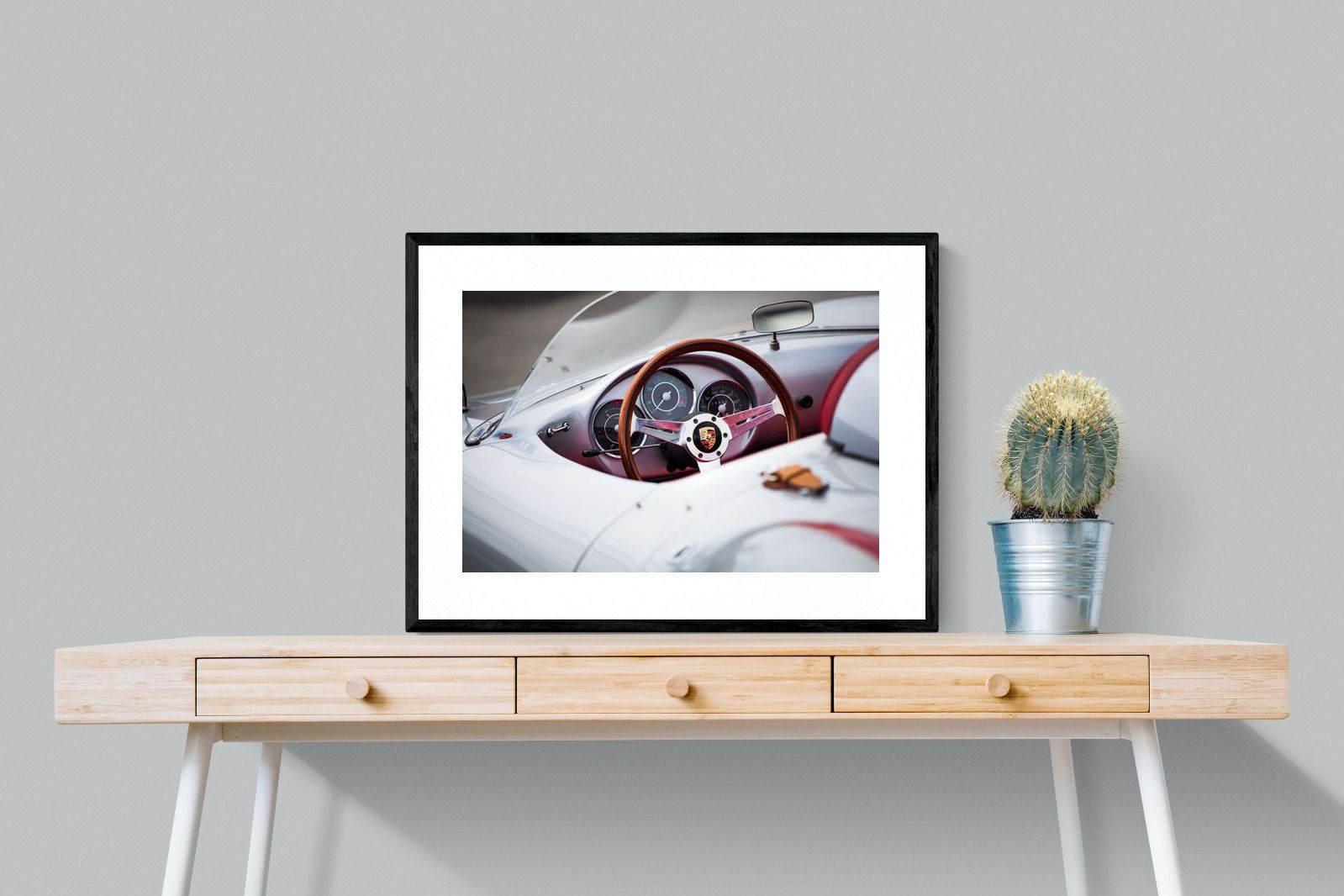 Porsche 550 Spyder-Wall_Art-80 x 60cm-Framed Print-Black-Pixalot