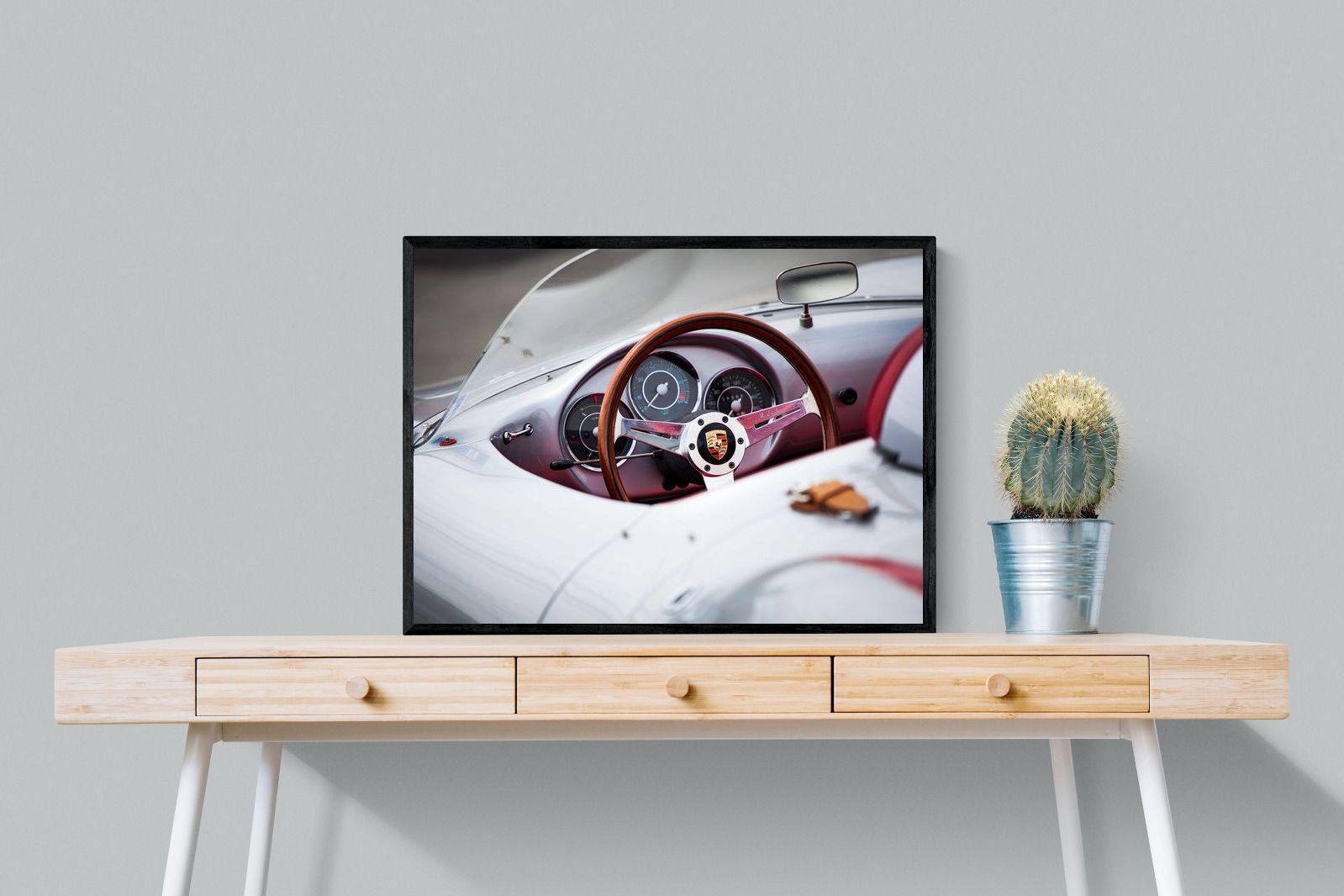 Porsche 550 Spyder-Wall_Art-80 x 60cm-Mounted Canvas-Black-Pixalot