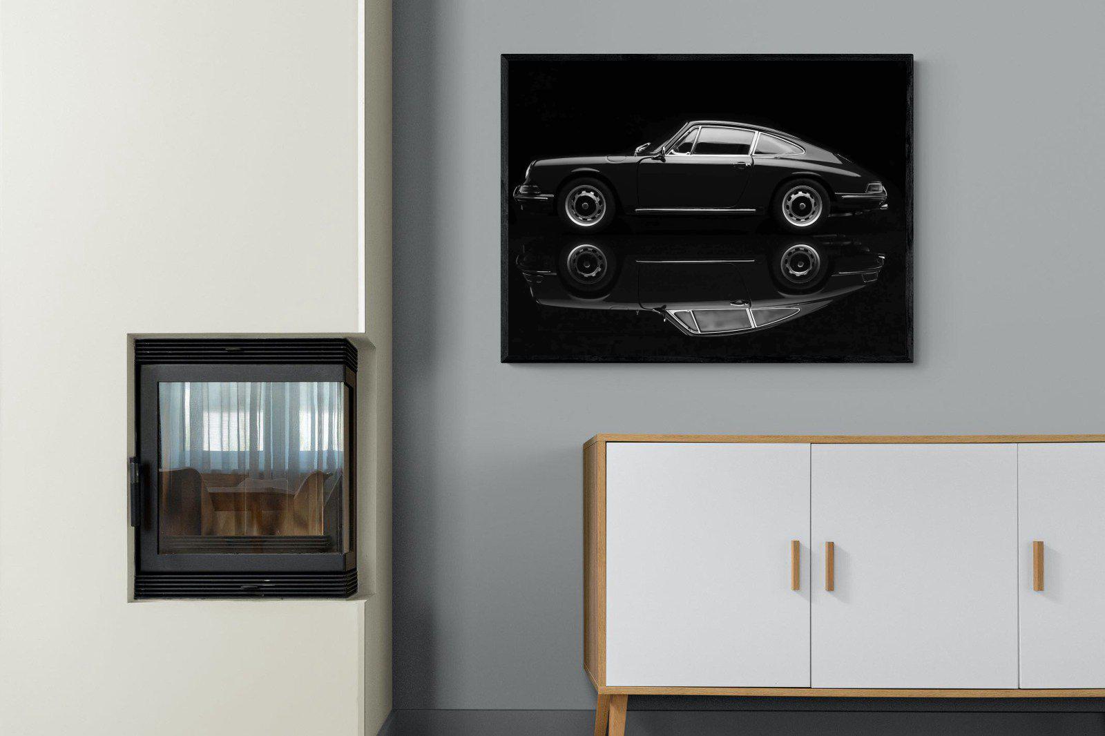 Porsche 911-Wall_Art-100 x 75cm-Mounted Canvas-Black-Pixalot