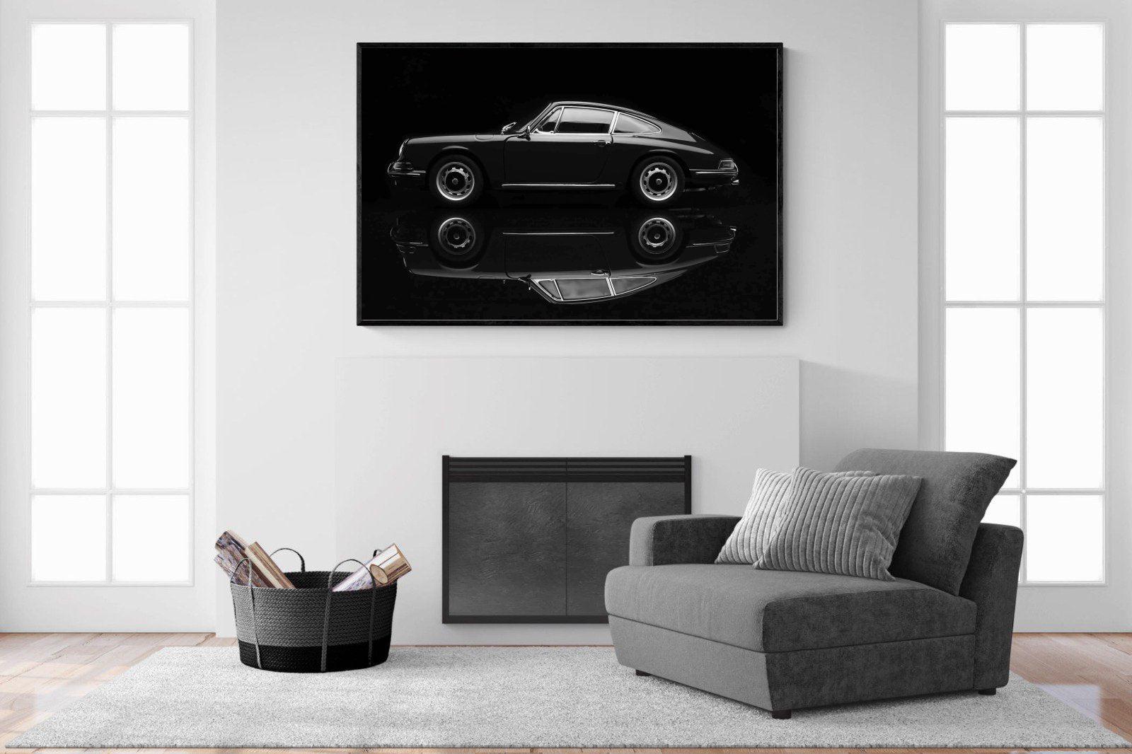 Porsche 911-Wall_Art-150 x 100cm-Mounted Canvas-Black-Pixalot