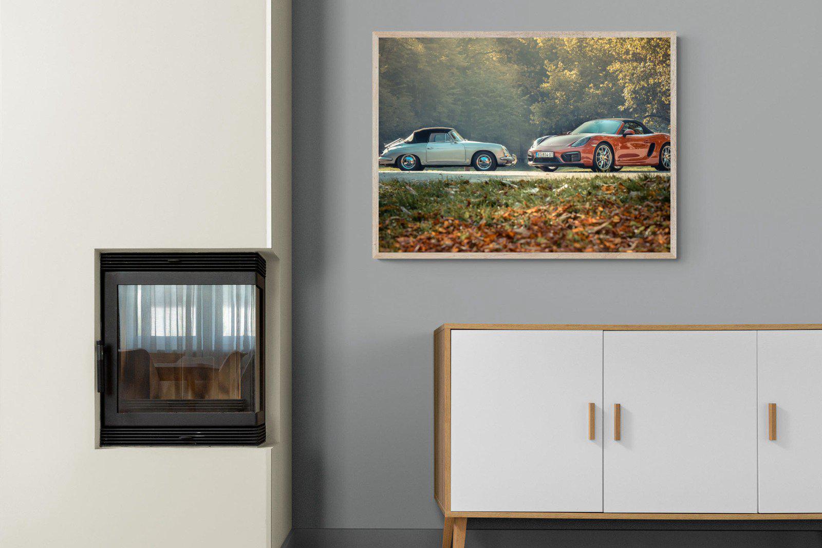Porsche History-Wall_Art-100 x 75cm-Mounted Canvas-Wood-Pixalot