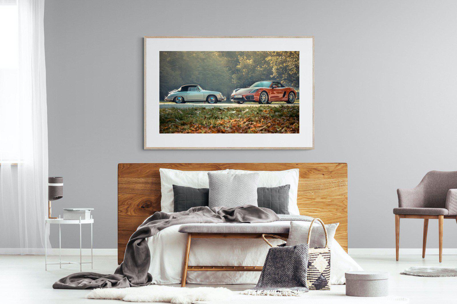 Porsche History-Wall_Art-150 x 100cm-Framed Print-Wood-Pixalot