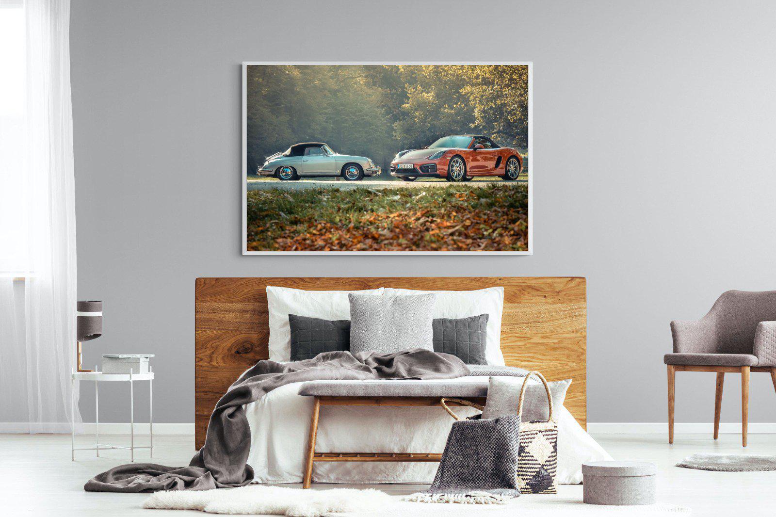 Porsche History-Wall_Art-150 x 100cm-Mounted Canvas-White-Pixalot