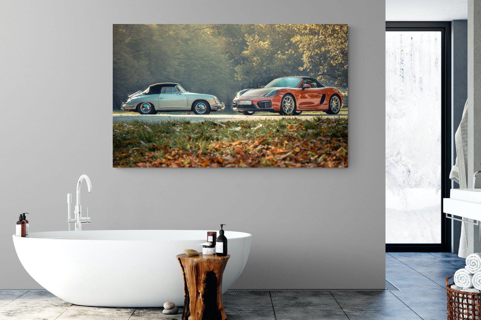 Porsche History-Wall_Art-180 x 110cm-Mounted Canvas-No Frame-Pixalot