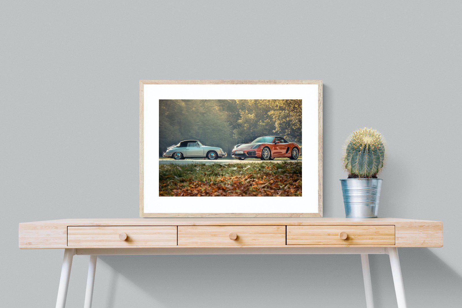 Porsche History-Wall_Art-80 x 60cm-Framed Print-Wood-Pixalot