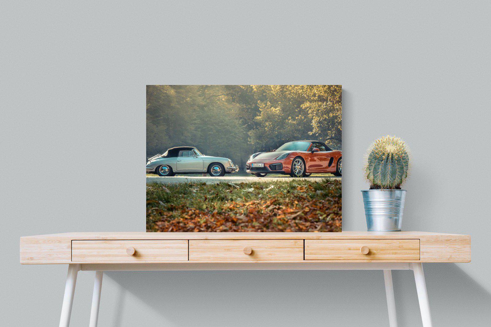 Porsche History-Wall_Art-80 x 60cm-Mounted Canvas-No Frame-Pixalot