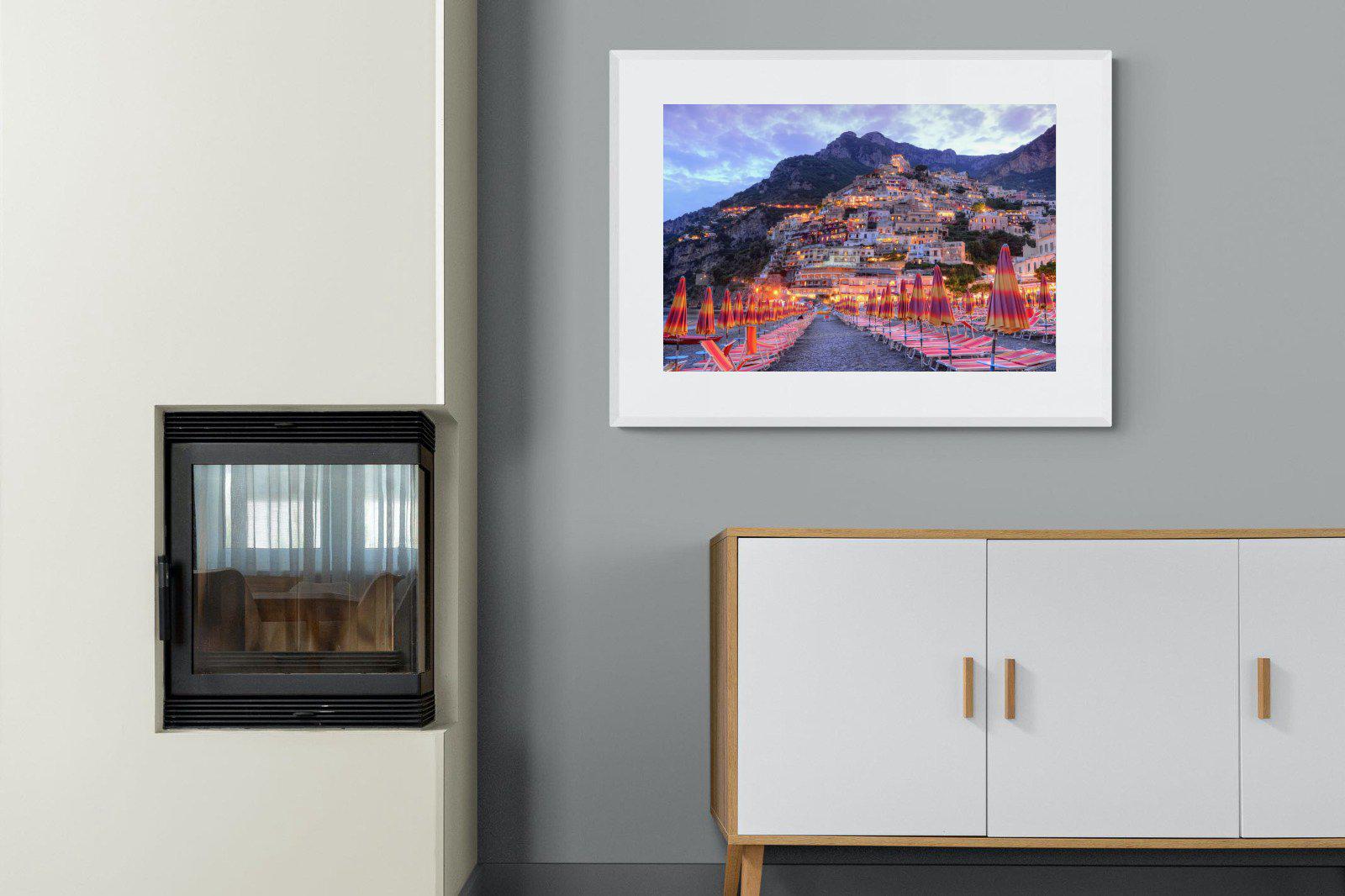 Positano-Wall_Art-100 x 75cm-Framed Print-White-Pixalot