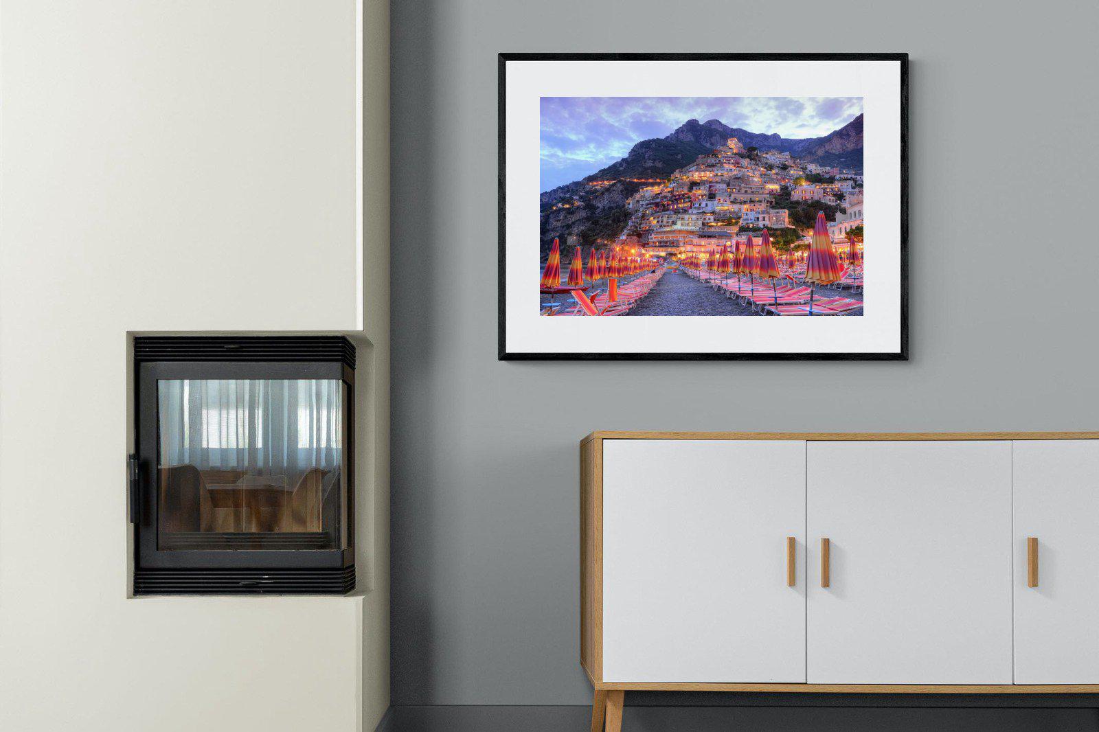 Positano-Wall_Art-100 x 75cm-Framed Print-Black-Pixalot