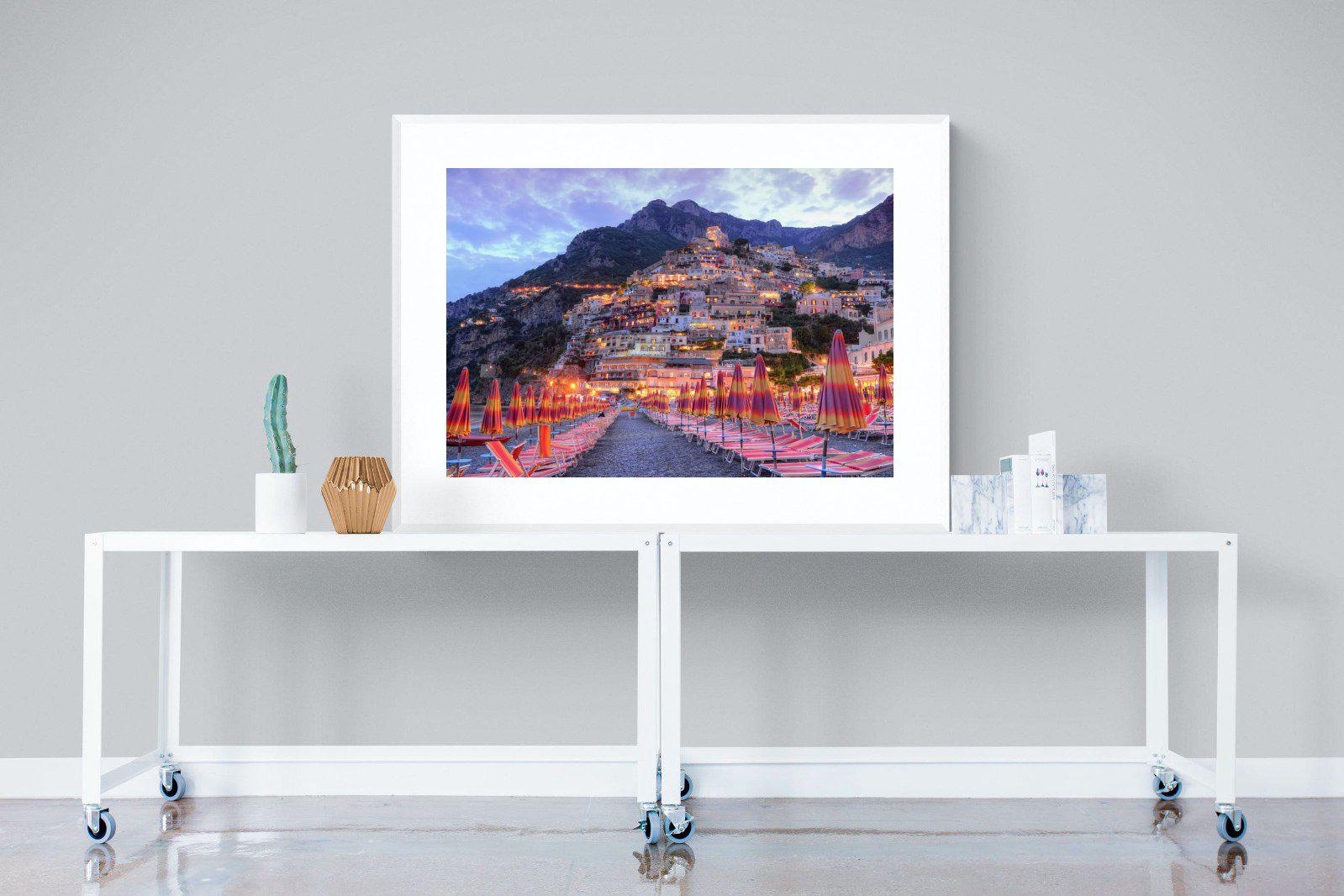 Positano-Wall_Art-120 x 90cm-Framed Print-White-Pixalot