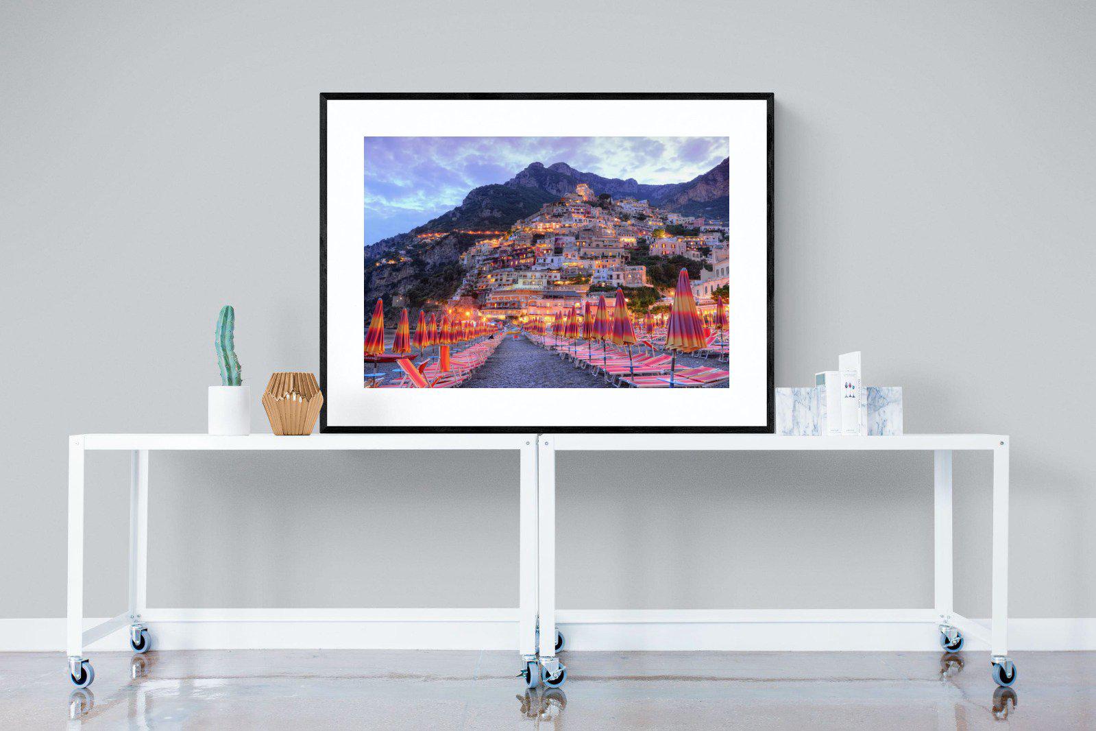 Positano-Wall_Art-120 x 90cm-Framed Print-Black-Pixalot