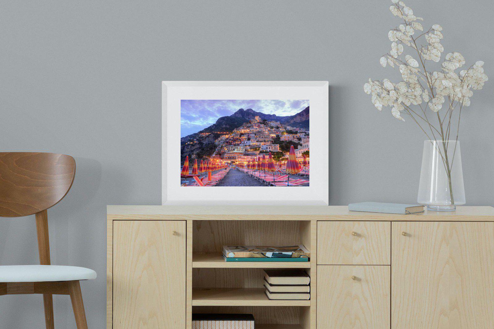 Positano-Wall_Art-60 x 45cm-Framed Print-White-Pixalot