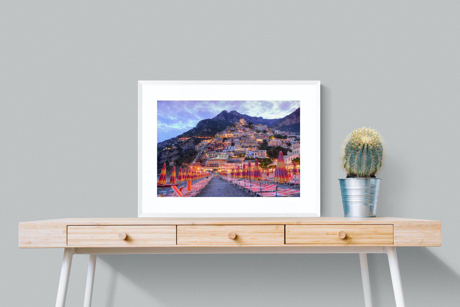 Positano-Wall_Art-80 x 60cm-Framed Print-White-Pixalot