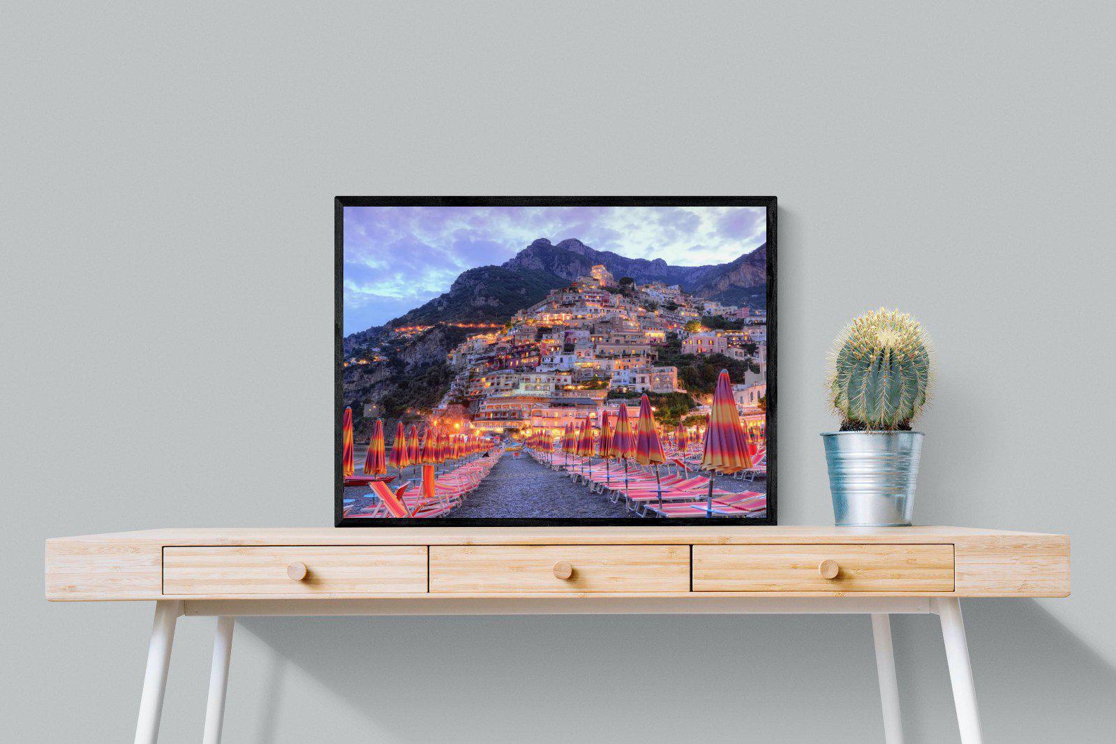 Positano-Wall_Art-80 x 60cm-Mounted Canvas-Black-Pixalot