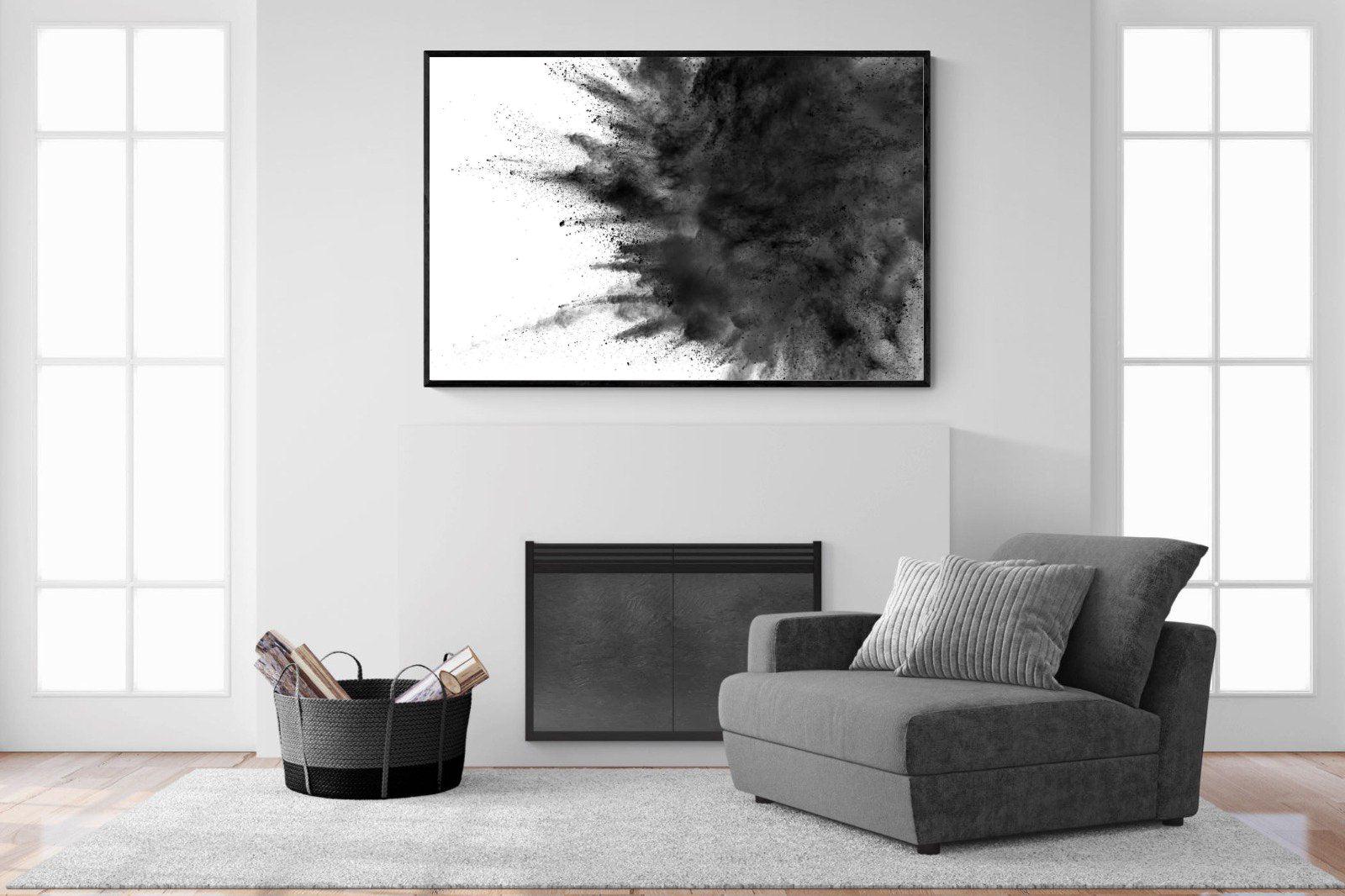 Powder-Wall_Art-150 x 100cm-Mounted Canvas-Black-Pixalot