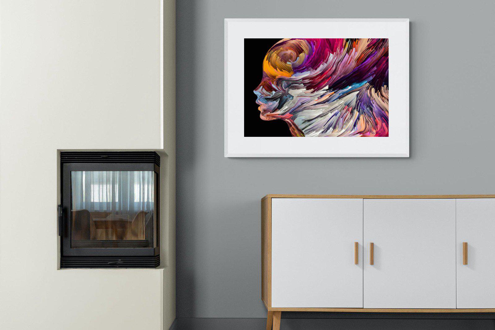 Power of the Mind-Wall_Art-100 x 75cm-Framed Print-White-Pixalot