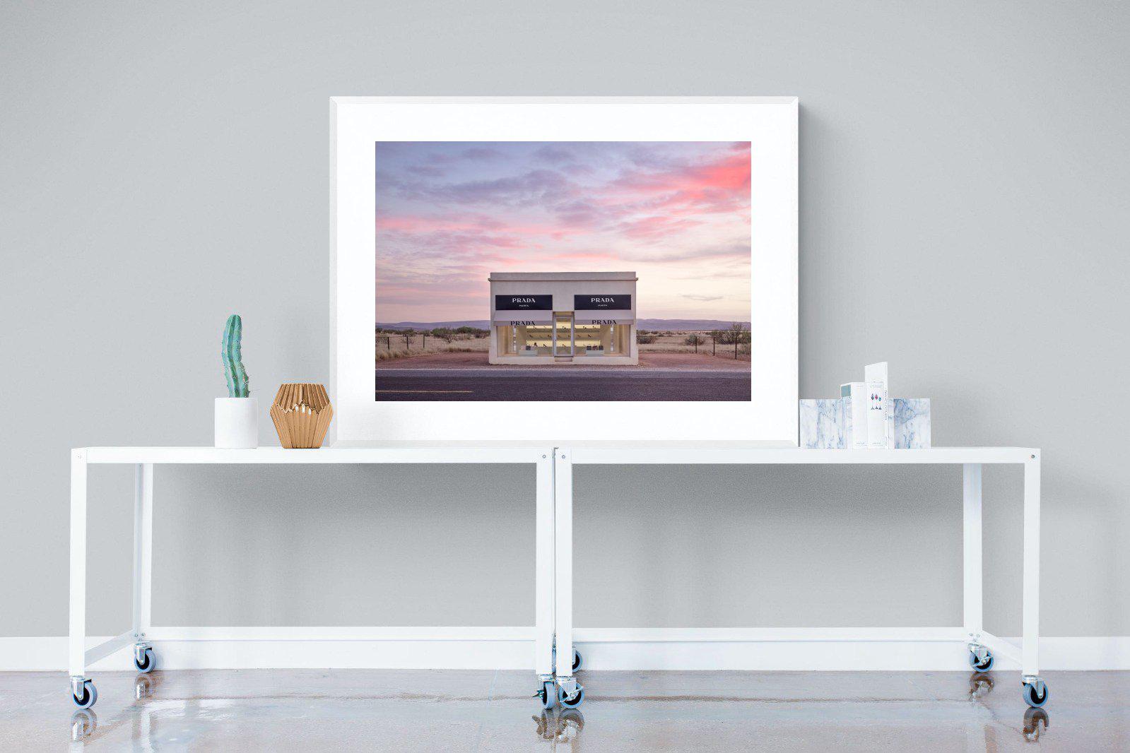Prada Marfa-Wall_Art-120 x 90cm-Framed Print-White-Pixalot