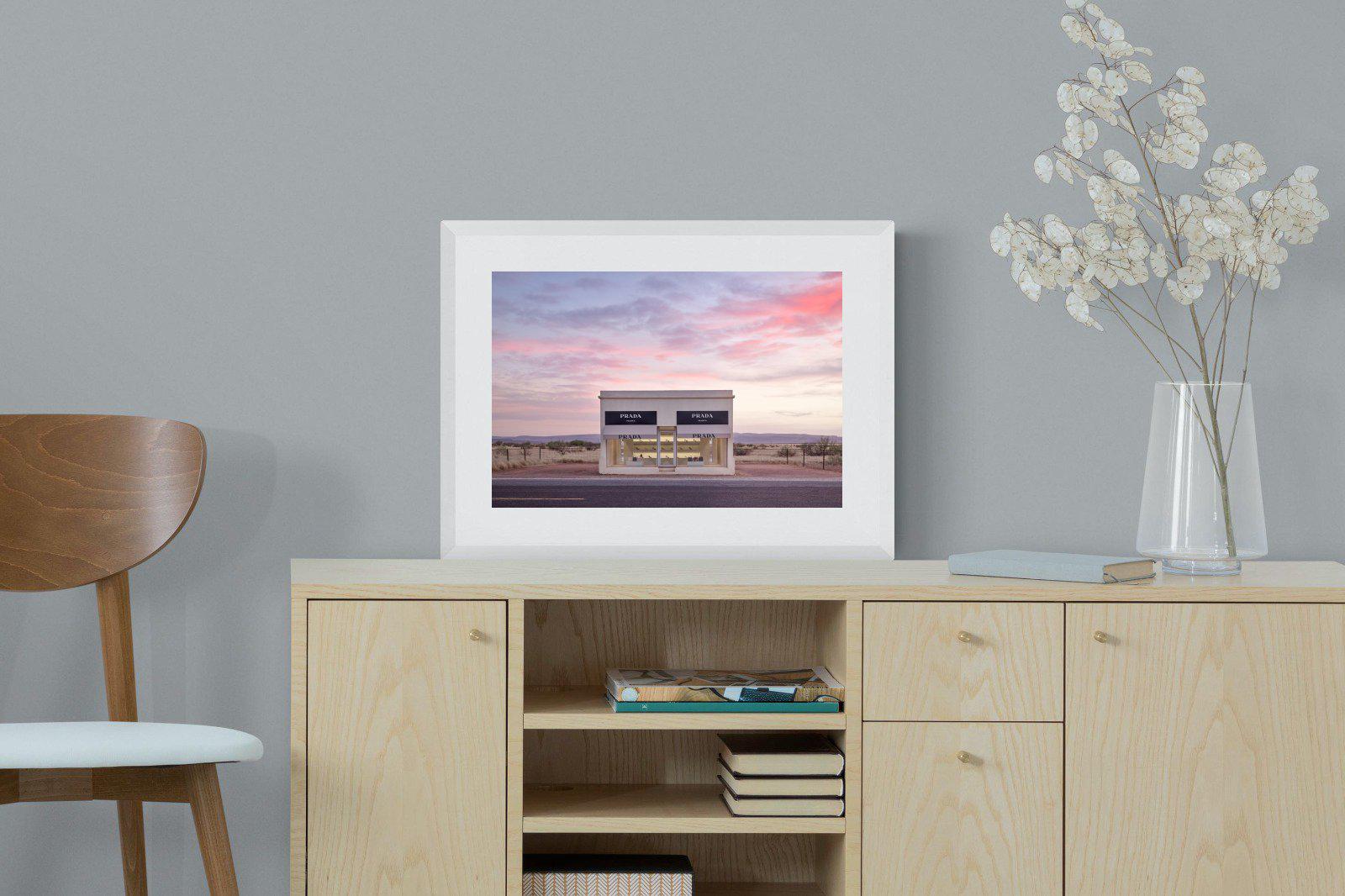 Prada Marfa-Wall_Art-60 x 45cm-Framed Print-White-Pixalot