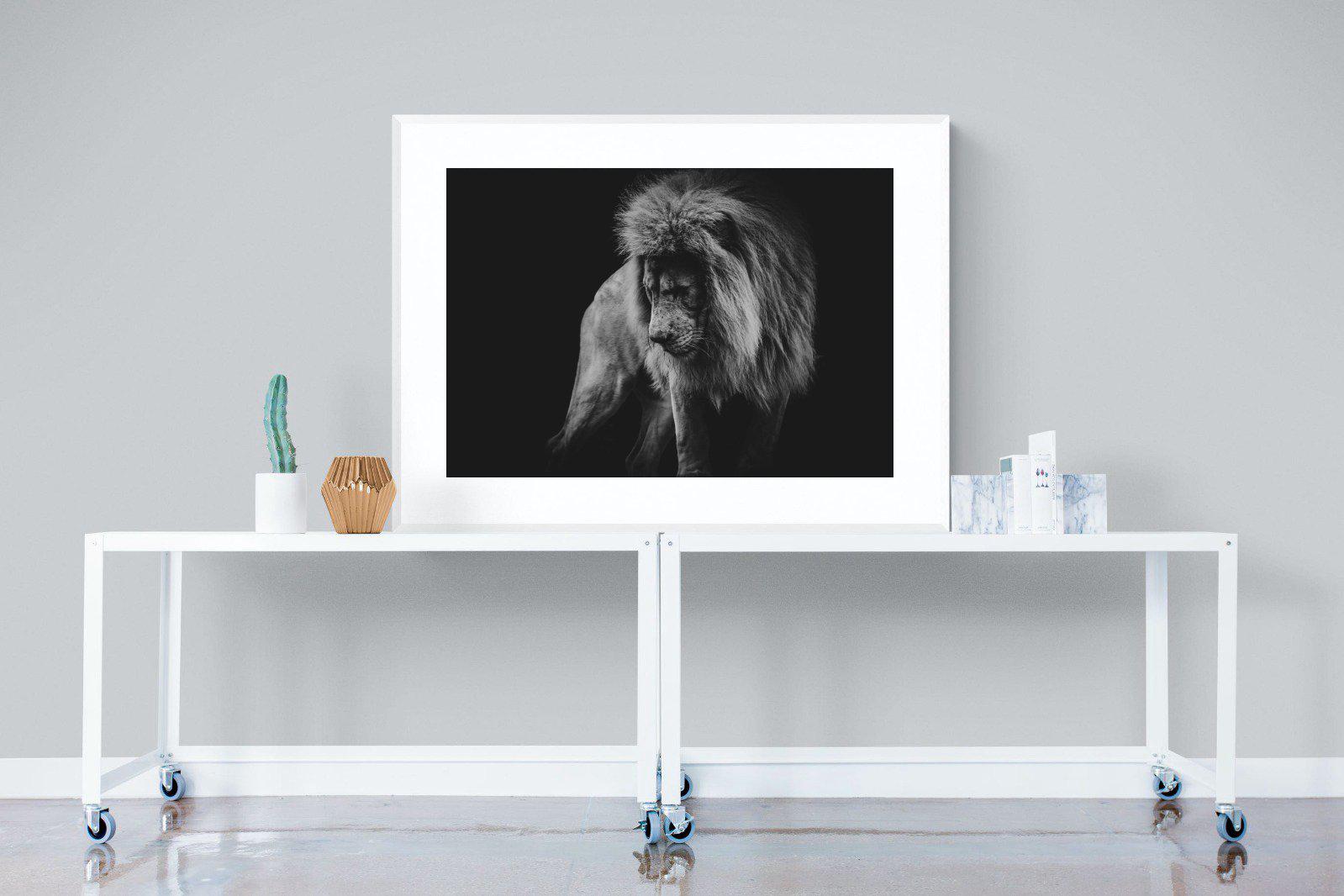 Prince of the Jungle-Wall_Art-120 x 90cm-Framed Print-White-Pixalot
